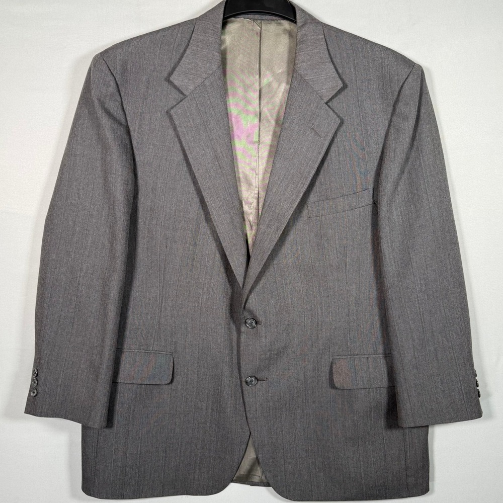 Robert Daniel Mens 46R Grey Blazer Tailored Suit Jacket‎ Sport Coat